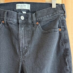 Abercrombie & Fitch Charcoal Mid-Rise Boot Cut Jeans 28 LONG
